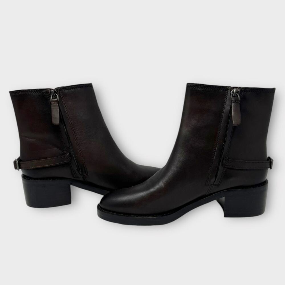 Franco Sarto Colt Leather Ankle Bootie in Brown Size 7 - Picture 4 of 10